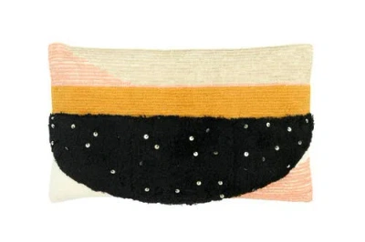 Storied Home Cotton Lumbar Pillow With Geometric Shapes In Multi