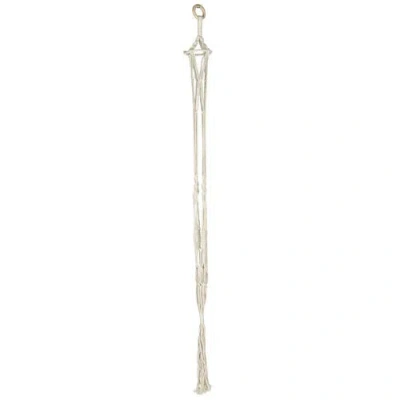 Storied Home Cotton Macrame Plant Hanger In Brown