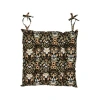 Storied Home Cotton Printed Chair Cushion With Floral Pattern In Black