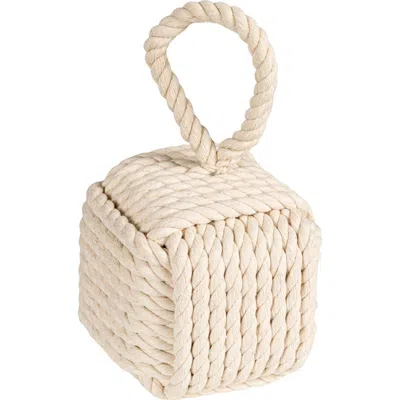 Storied Home Cotton Rope Knot Door Stop, White