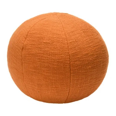 Storied Home Cotton Slub Orb Pillow In Orange