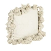 Storied Home Cotton Slub Pillow With Crochet And Tassels, Cream In Neutral