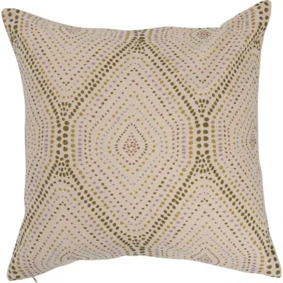 Storied Home Cotton Slub Pillow With Dot Print In Brown