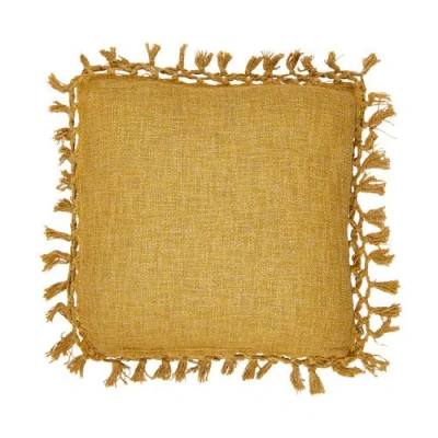 Storied Home Cotton Slub Pillow In Yellow