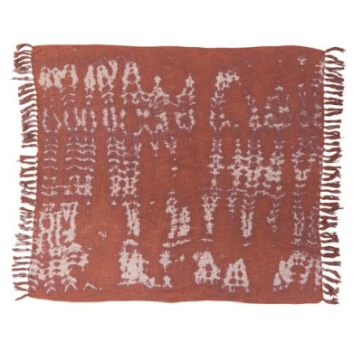 Storied Home Cotton Slub Tie-dyed Throw With Fringe In Orange