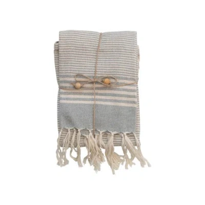 Storied Home Cotton Tea Towels In Brown