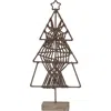 Storied Home Cotton Thread And Metal Tree With Star And Mango Wood Base, Brown In Brown