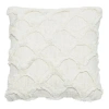Storied Home Cotton Tufted Chenille Pillow With Scallop Pattern, White In White