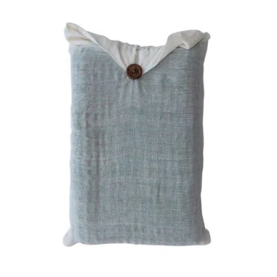 Storied Home Cotton Waffle Weave Tea Towels With Kantha Stitch, Set Of 2 In Blue