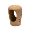 Storied Home Creative Co-op Handmade Terracotta Candle Holder With Cutouts In Brown