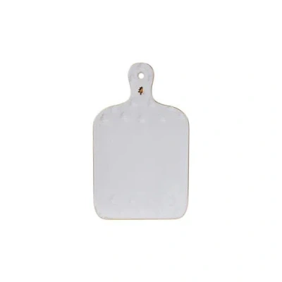 Storied Home Debossed Stoneware Cheese/cutting Board With Trees And Gold Electroplating In White