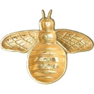 Storied Home Decorative Cast Iron Gold Bee Shaped Dish