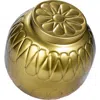 Storied Home Decorative Embossed Metal Container In Gold