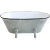 Storied Home Decorative Grey Metal Bathtub Container With Feet In Gray