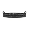 Storied Home Decorative Hand-woven Rattan Tray With Handles, Black In Black