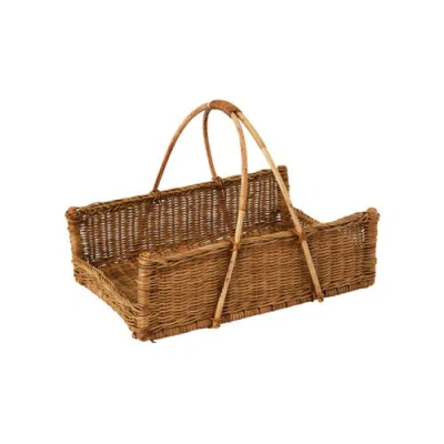 Storied Home Decorative Handwoven Rattan Hanging Basket, Natural In Brown