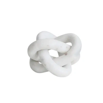 Storied Home Decorative Interlocking Marble Chain With 3 Links, White