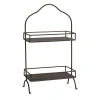 Storied Home Decorative Metal 2 Tier Tray With Handle In Black
