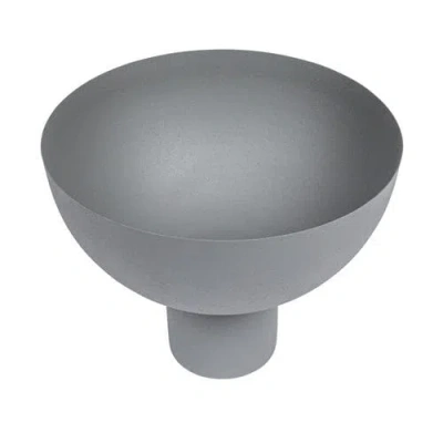 Storied Home Decorative Metal Footed Bowl, Grey In Gray