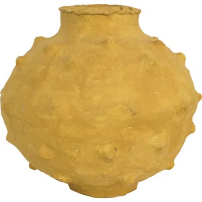 Storied Home Decorative Paper Mache Vase In Yellow