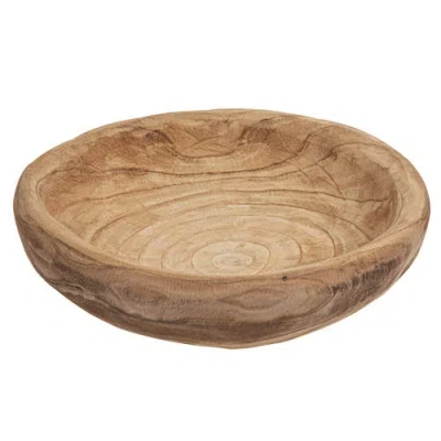 Storied Home Decorative Paulownia Wood Bowl In Brown