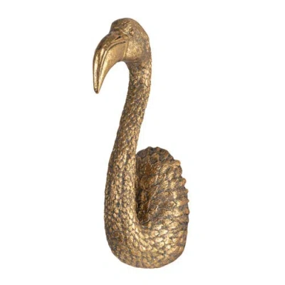 Storied Home Decorative Resin Bird Bust Wall Decor, Gold In Brown