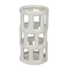 Storied Home Decorative Stoneware Lantern Candle Holder With Cut-outs In Gray