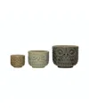 Storied Home Decorative Stoneware Owl Containers In Multicolored