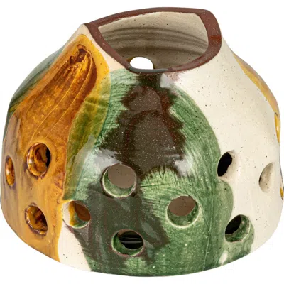 Storied Home Decorative Terra-cotta Vase With Circle Cut-outs In Multi
