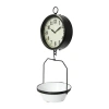 Storied Home Decorative Vintage Reproduction Enameled Scale Wall Clock, White And Black In Black