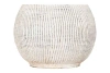 Storied Home Distressed Cream Terracotta Planter With Fluted Texture In White