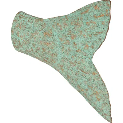 Storied Home Distressed Metal Trout Tail Accent Décor In Green