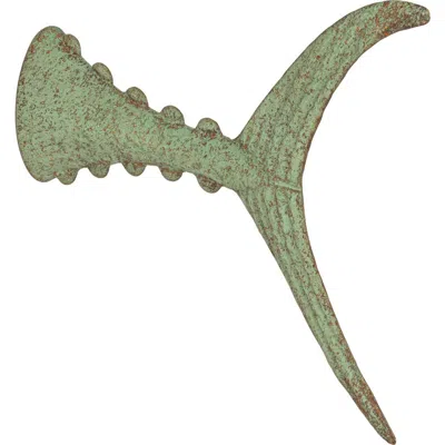 Storied Home Distressed Metal Tuna Tail Accent Décor In Green