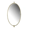 Storied Home Distressed Oval Metal Framed Pivoting Wall Mirror, Gold In Gold