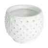Storied Home Distressed Terra Cotta Hobnail Planter, White In White