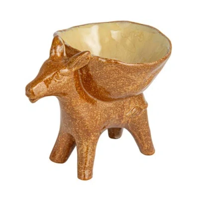 Storied Home Donkey Bowl In Brown