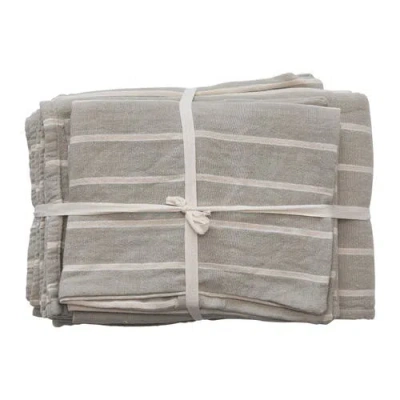 Storied Home Double Cloth King Bed Cover With 2 King Shams In Gray