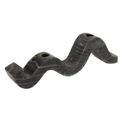 Storied Home Double Taper Candle Holder In Black