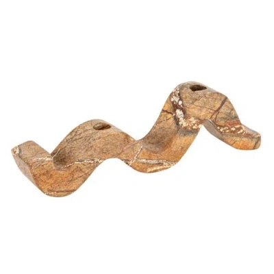 Storied Home Double Taper Candle Holder In Brown