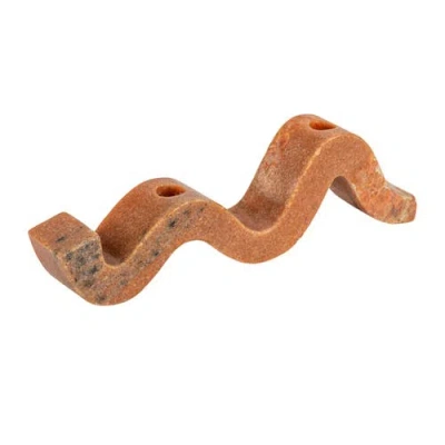 Storied Home Double Taper Candle Holder In Brown