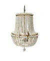 Storied Home Draped Wood Bead Chandelier In Cream