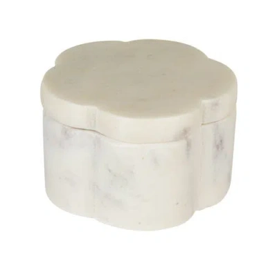 Storied Home Elegant Marble Pinch Pot With Lid In White