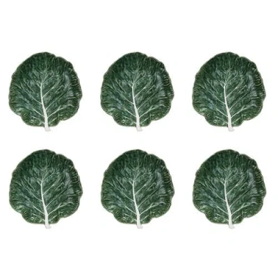 Storied Home Embossed Cabbage Plate In Green