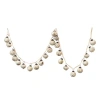 Storied Home Embossed Mercury Glass Ball Ornament Garland, Distressed Matte Cream In White