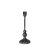 Storied Home Enameled Aluminum Taper Holder, Gunmetal Color In Black