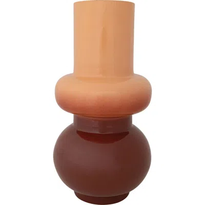 Storied Home Enameled Indoor/outdoor Vase In Orange
