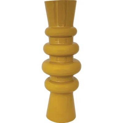 Storied Home Enameled Vase In Yellow