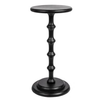 Storied Home Ergo Pedestal Cocktail Side Table, Black