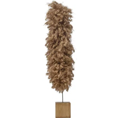 Storied Home Fabric Yarn Tree With Wood Base In Brown