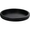 Storied Home Farmhouse Decorative Round Wood Tray With Hobnail Edge, Black In Black